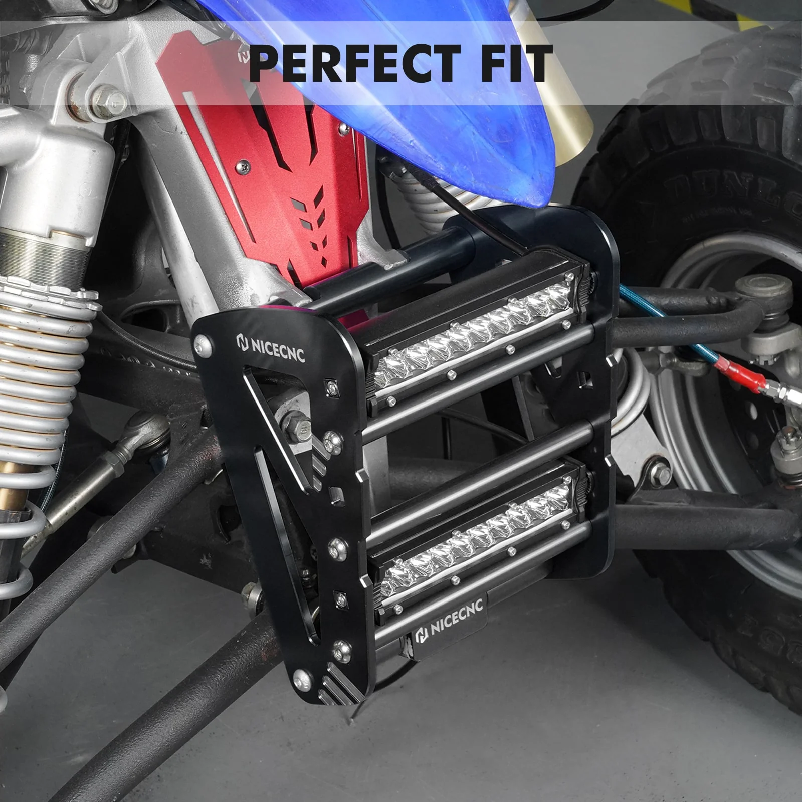 ATV Front Bumper with LED Dual Lights Bar Kit For Yamaha YFZ450R 2009-2024 - Image 5