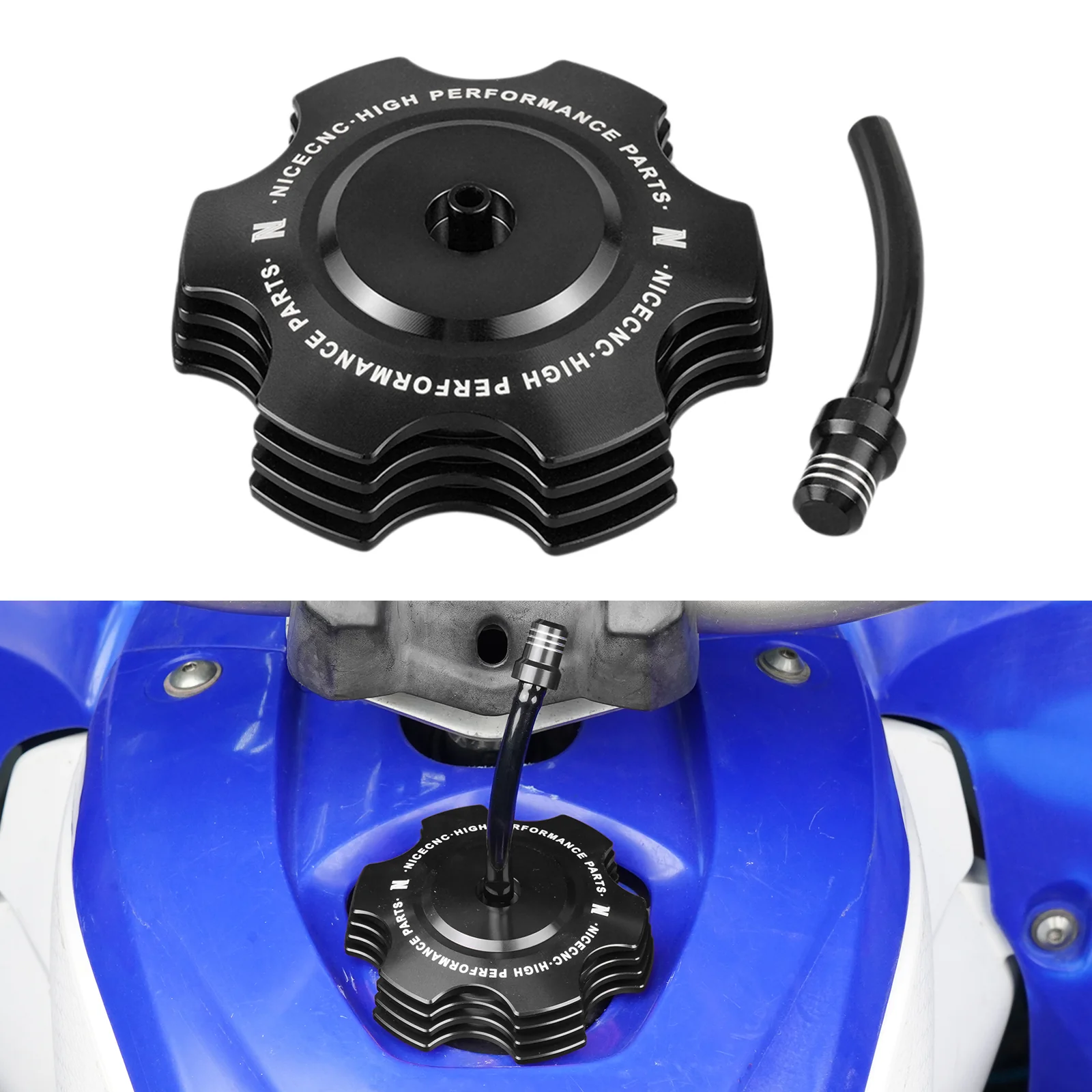 ATV Fuel Tank Gas Cap w/Vent Hose For Yamaha YFZ450R Blaster 200 Banshee 350 - Image 4