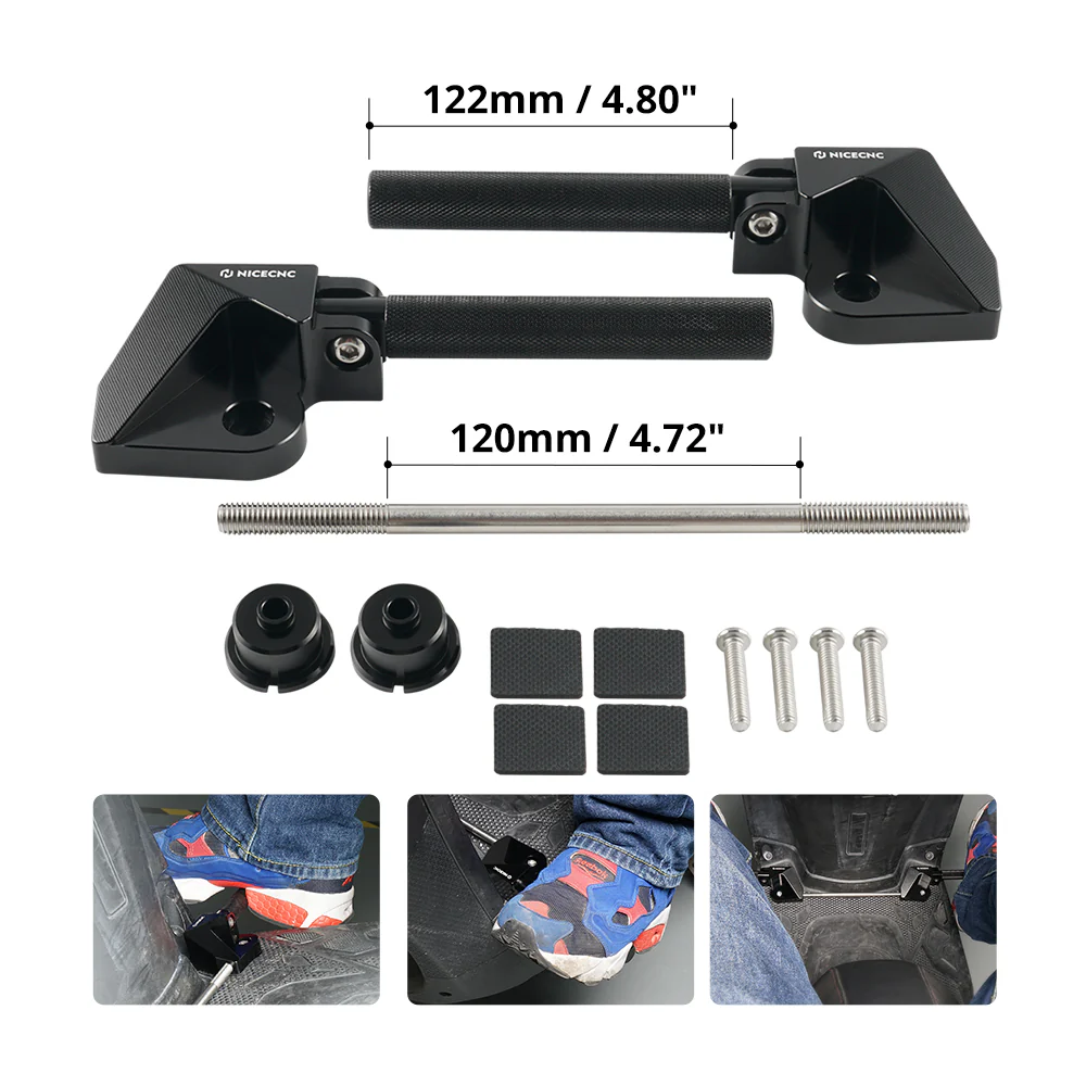 Highway Bars Foot Pegs Footrest Kit For Yamaha YW BWS ZUMA 125 2016-2021 - Image 6